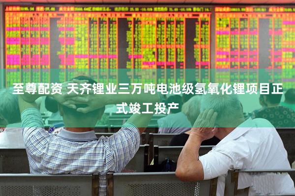 至尊配资 天齐锂业三万吨电池级氢氧化锂项目正式竣工投产